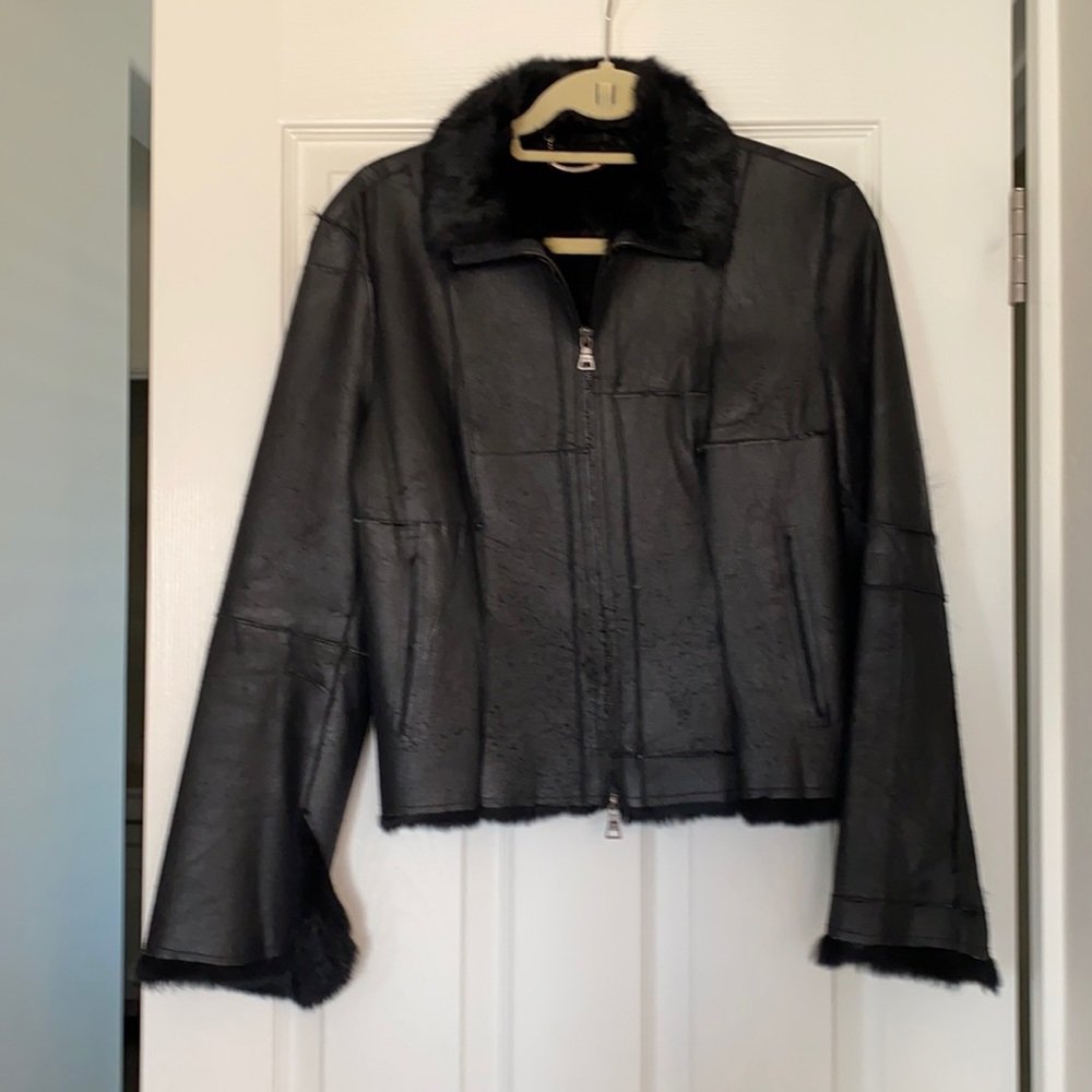 Guess leather and fur jacket.